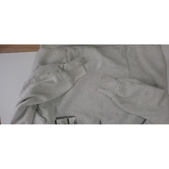 Vintage Rare Men's Large MTV Gray Pullover Long Sleeve 1/4 Zip USA Employee - Picture 4 of 11